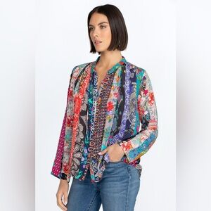 Johnny Was treble Sofia silk button up size small